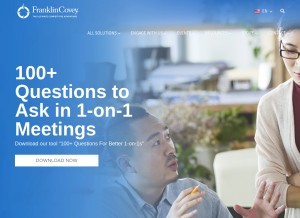 How franklincovey.com looks like on a tablet such as an iPad.