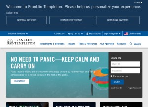 How franklintempleton.com looks like on a tablet such as an iPad.