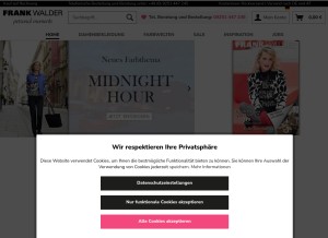 How frankwalder.com looks like on a tablet such as an iPad.