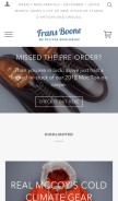 How fransboonestore.com looks like on a mobile device such as an iPhone.