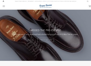 How fransboonestore.com looks like on a tablet such as an iPad.