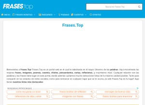 How frases.top looks like on a tablet such as an iPad.