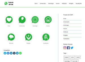 How frasesdozap.com looks like on a tablet such as an iPad.