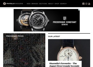 How fratellowatches.com looks like on a tablet such as an iPad.