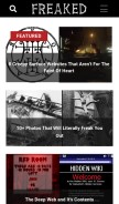 How freaked.com looks like on a mobile device such as an iPhone.