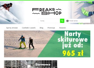 How freaksshop.pl looks like on a tablet such as an iPad.