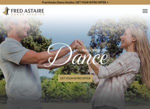 How fredastaire.com looks like on a tablet such as an iPad.