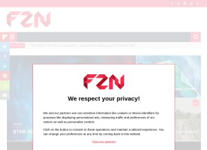 How fredzone.org looks like on a tablet such as an iPad.