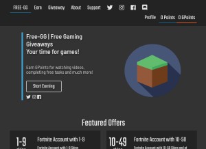 How free-gg.com looks like on a tablet such as an iPad.