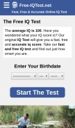 How free-iqtest.net looks like on a mobile device such as an iPhone.