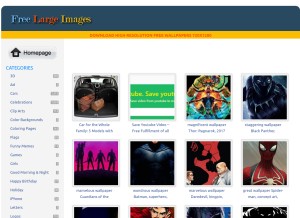How free-largeimages.com looks like on a tablet such as an iPad.