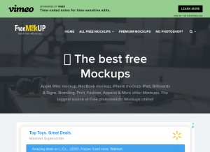 How free-mockup.com looks like on a tablet such as an iPad.