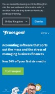 How freeagent.com looks like on a mobile device such as an iPhone.