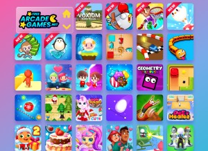 How freearcadegames.net looks like on a tablet such as an iPad.