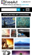 How freeart.com looks like on a mobile device such as an iPhone.