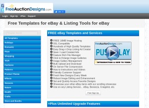 How freeauctiondesigns.com looks like on a tablet such as an iPad.