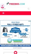 How freebies.com looks like on a mobile device such as an iPhone.