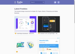 How freebiesupply.com looks like on a tablet such as an iPad.