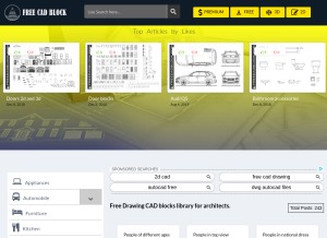 How freecadblock.com looks like on a tablet such as an iPad.