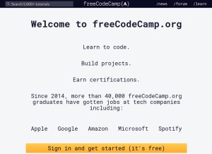 How freecodecamp.org looks like on a tablet such as an iPad.