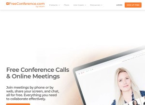 How freeconference.com looks like on a tablet such as an iPad.