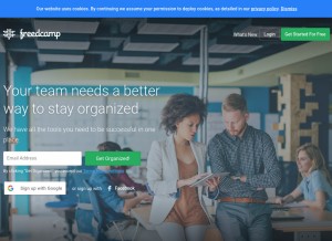How freedcamp.com looks like on a tablet such as an iPad.