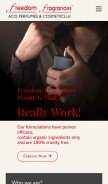 How freedom-fragrances.com looks like on a mobile device such as an iPhone.