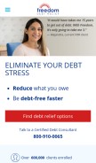How freedomdebtrelief.com looks like on a mobile device such as an iPhone.