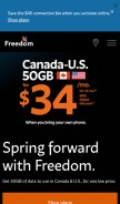 How freedommobile.ca looks like on a mobile device such as an iPhone.