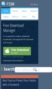 How freedownloadmanager.org looks like on a mobile device such as an iPhone.
