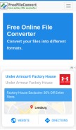 How freefileconvert.com looks like on a mobile device such as an iPhone.