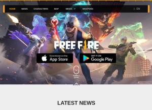 How freefiremobile.com looks like on a tablet such as an iPad.