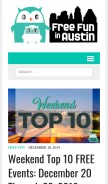 How freefuninaustin.com looks like on a mobile device such as an iPhone.
