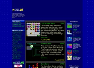 How freegames.ws looks like on a tablet such as an iPad.