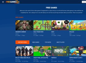 How freegames66.com looks like on a tablet such as an iPad.
