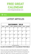 How freegreatcalendar.com looks like on a mobile device such as an iPhone.