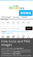How freeiconspng.com looks like on a mobile device such as an iPhone.