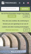 How freeimages.com looks like on a mobile device such as an iPhone.
