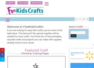 How freekidscrafts.com looks like on a tablet such as an iPad.