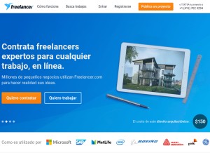 How freelancer.cl looks like on a tablet such as an iPad.