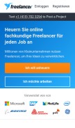 How freelancer.de looks like on a mobile device such as an iPhone.