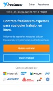 How freelancer.es looks like on a mobile device such as an iPhone.