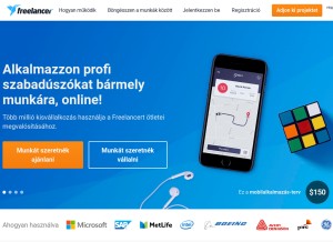 How freelancer.hu looks like on a tablet such as an iPad.