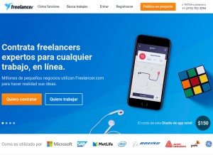How freelancer.mx looks like on a tablet such as an iPad.