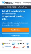How freelancer.pl looks like on a mobile device such as an iPhone.