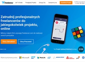 How freelancer.pl looks like on a tablet such as an iPad.