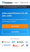 How freelancer.se looks like on a mobile device such as an iPhone.