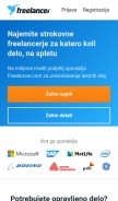 How freelancer.si looks like on a mobile device such as an iPhone.