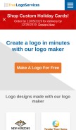 How freelogoservices.com looks like on a mobile device such as an iPhone.