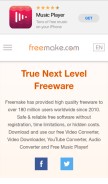 How freemake.com looks like on a mobile device such as an iPhone.